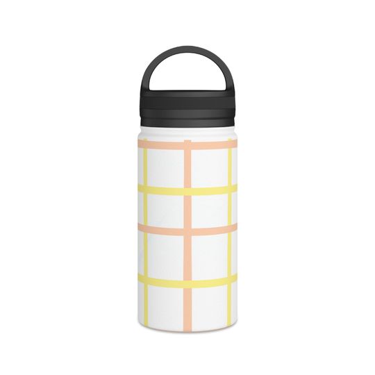 Discover Pink and Light Yellow Plaid Checkered Vacuum Flask
