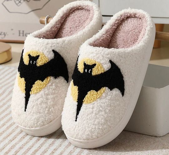 Discover Halloween Bat House Slippers, Womens Halloween House Shoes