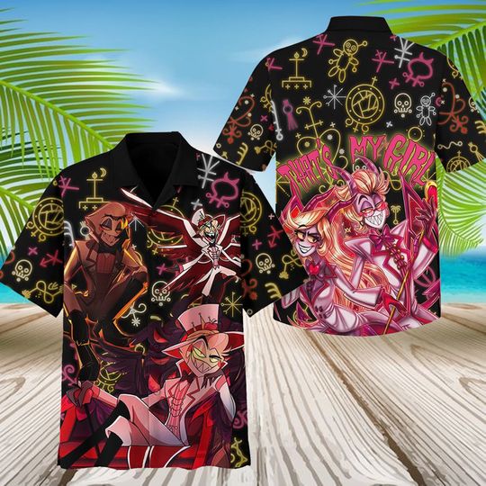 Discover Hazbin Hotel Thats My Girl Hawaiian Shirt, Alastor Hazbin Button Shirt