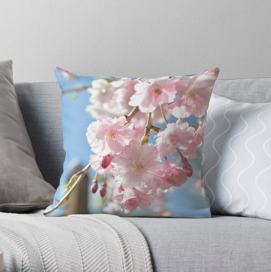 Discover Cherry Blossom Throw Pillow