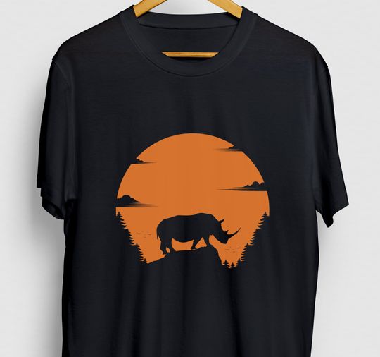 Discover Rhinoceros Sunset T-Shirt