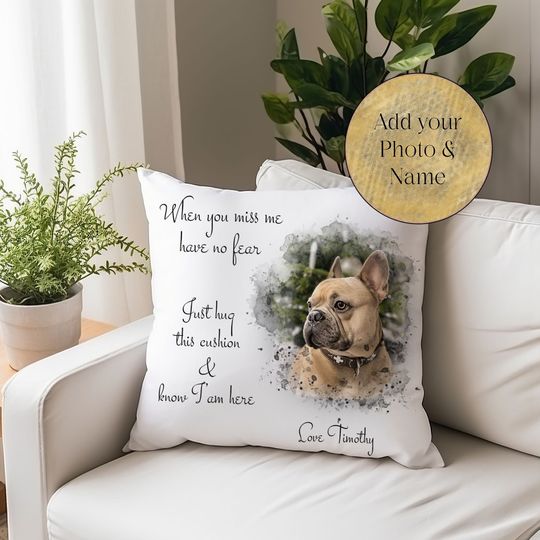 Discover Personalised Pet Loss Gift, Dog Memorial Custom Pillow