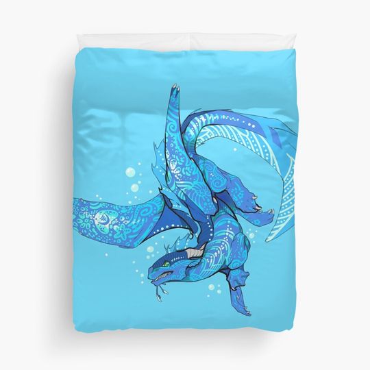 Discover Tsunami Swimming Duvet Cover