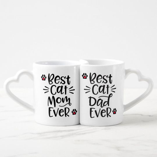 Discover Best Cat Mom & Best Cat Dad Coffee Mug Set