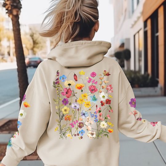 Discover Wildflowers 3D Hoodie, Boho Cottagecore Floral 3D Hoodie