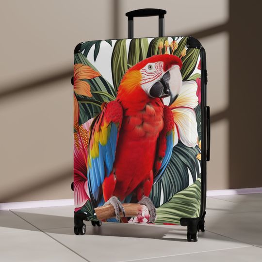 Discover Tropical Parrot Jungle College Vacation Travel Suitcase