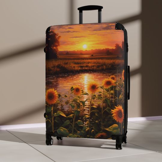 Discover Sunflower Sunset Travel Suitcase