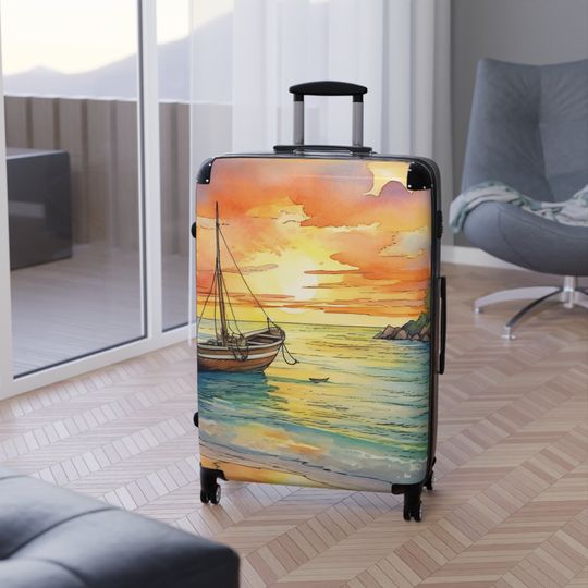 Discover Sunset Beach Vacation Travel Suitcase