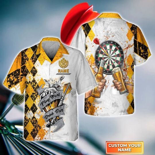 Discover Custom Play Dart Drink Beer Hawaii Shirt, Custom Dart Shirt, Darts Lovers Shirt