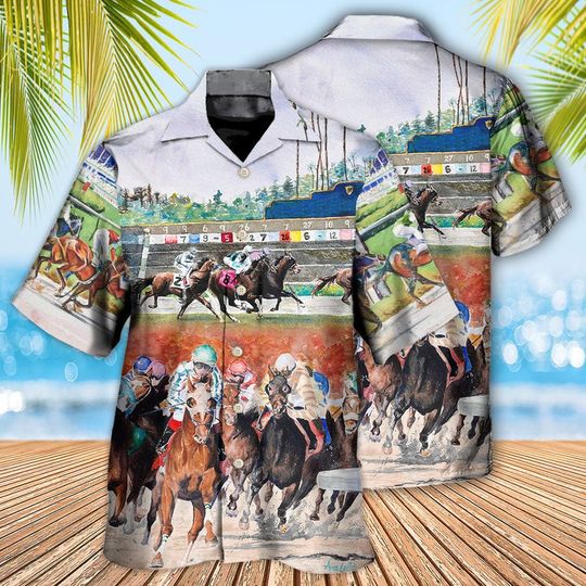 Discover Horse Racing Wild Power Hawaii Shirt, Horse Racing Shirt for Men and Women
