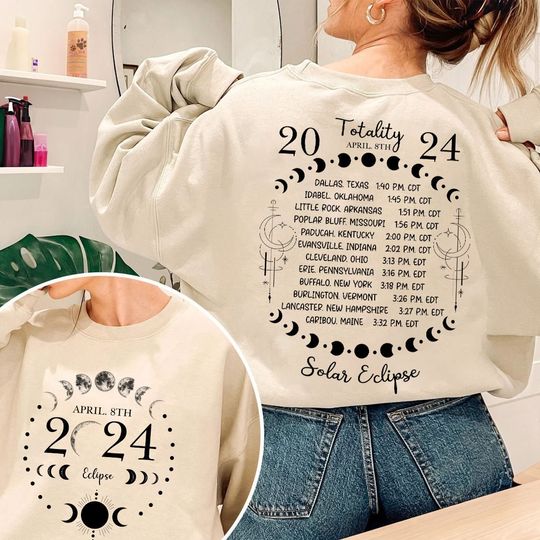 Discover Total Solar Eclipse Apr 8 2024 Sweatshirt