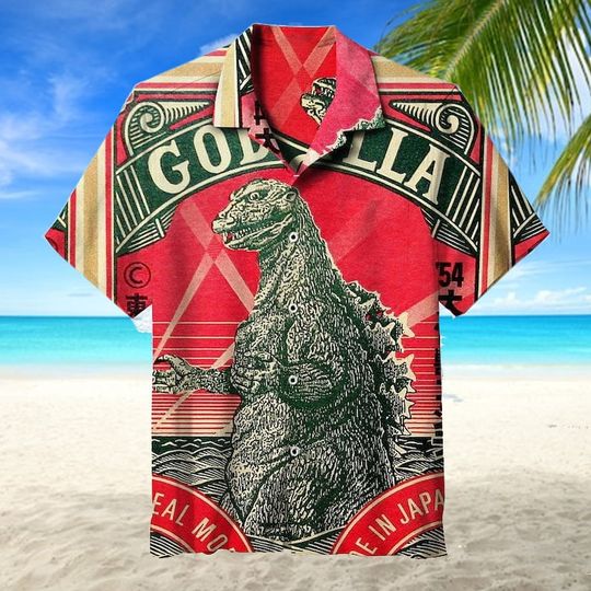 Discover 3D King of Monster Toho god zilla Hawaiian Shirt, Vintage Hawaii Beach Shirt