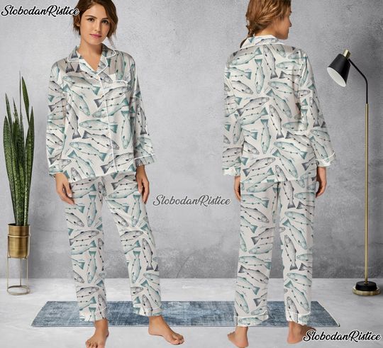 Discover Vintage Fish Pajama Set, Vintage Fish Pajama Set