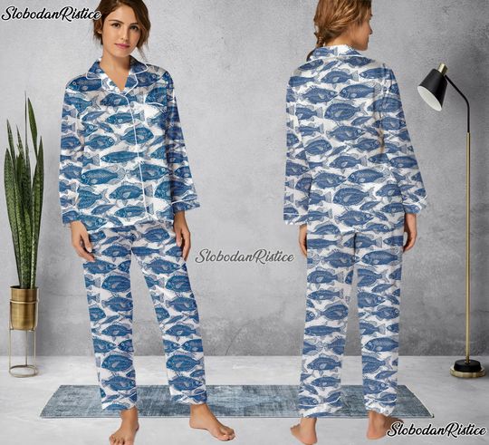 Discover Vintage Fish Pajama Set, Vintage Fish Pajama Set