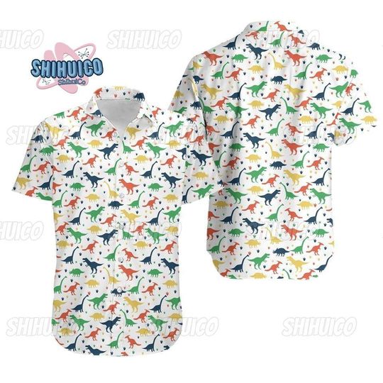 Discover Dinosaur Button Up Aloha Shirt