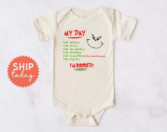 Discover My Day I'm Booked Onesies Brand, Funny Milk Schedule Bodysuit