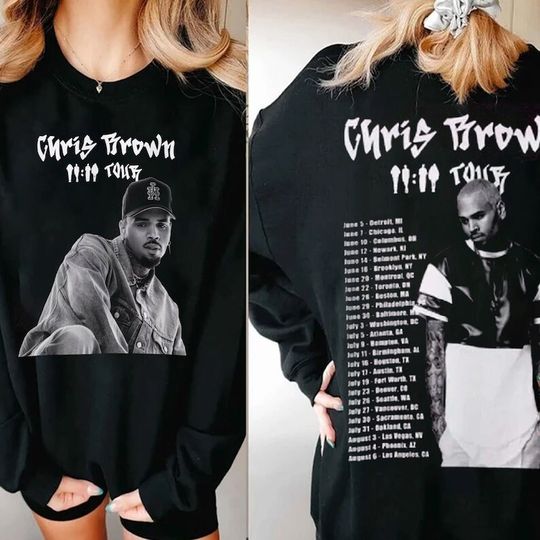 Discover Chris Brown 11:11 Tour 2024 Shirt, Chris Brown Fan sweatshirts