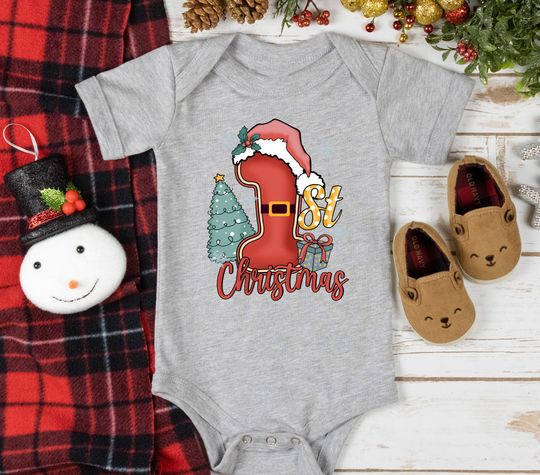 Discover My 1st Christmas T-Shirt, My First Christmas Santa Hat T-Shirt