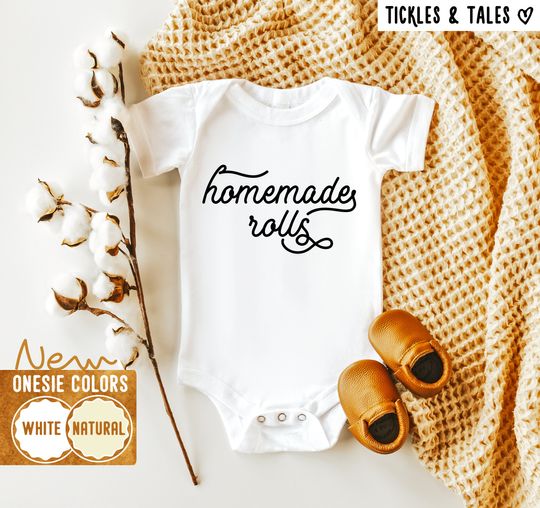 Discover Homemade Rolls Funny Baby Onesie