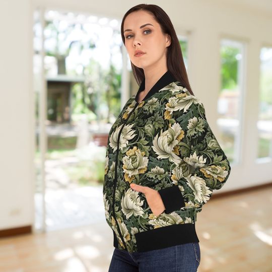 Discover Night Flower Women's Bomber Jacket