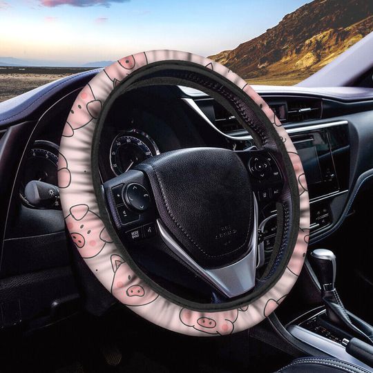 Discover Pink Pig Steering Wheel Cover, Car Accessories