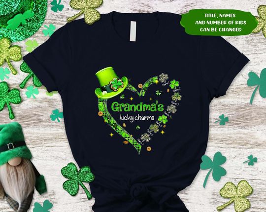 Discover Personalized Grandma's Lucky Charms Shirt, Leopard Shamrock