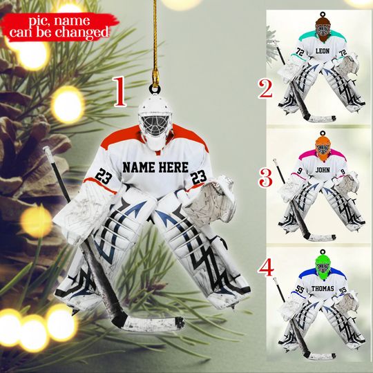 Discover Personalized Hockey Goalie Christmas Ornament, Gift For Hockey Players, Decor Ornament