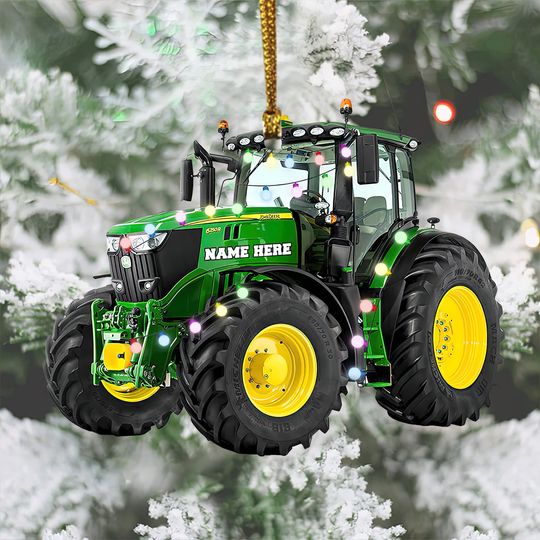 Discover Personalized Tractor Ornament, Farm Tractor Decor Ornament