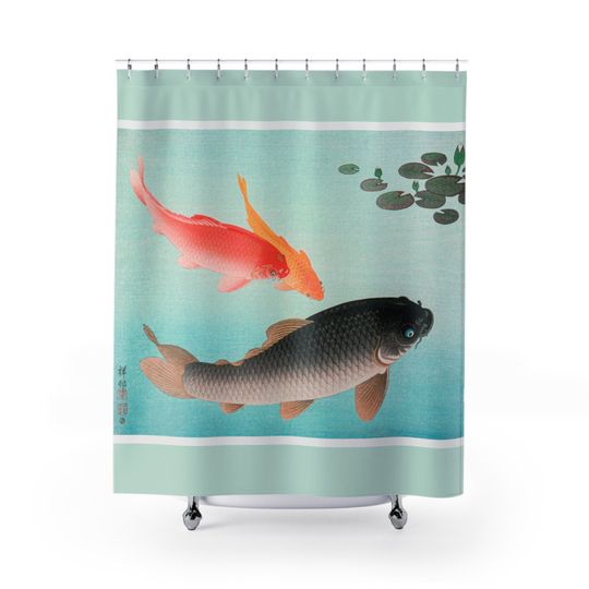 Discover Japanese, Oriental, Common and Golden Carp, Fish, Carp, Shower Curtains