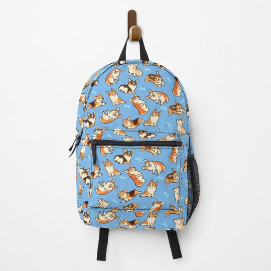 Discover Jolly corgis in blue Backpack
