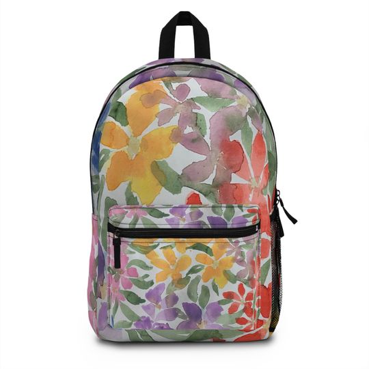 Discover Watercolor Flowers Pattern Backpack