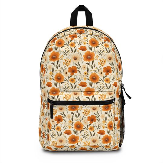 Discover Rustic Orange Flower Backpack