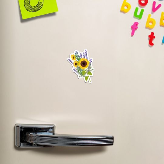 Discover Sunflowers and Lavender Bouquet Magnet
