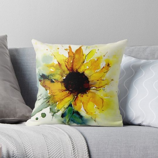 Discover sunflower Throw Pillow
