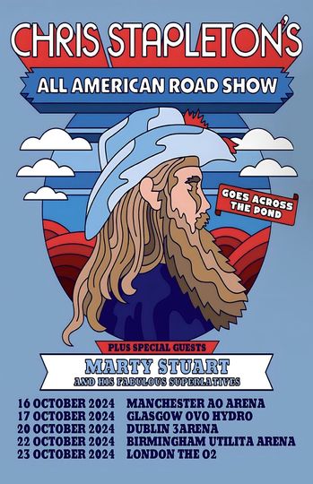 Discover Chris Stapleton 2024 UK Tour Concert Poster
