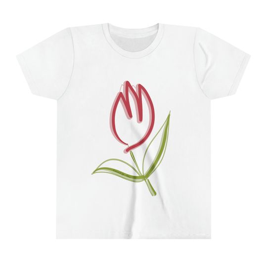 Discover Minimalist Tulip Boho Flower Print T-Shirt