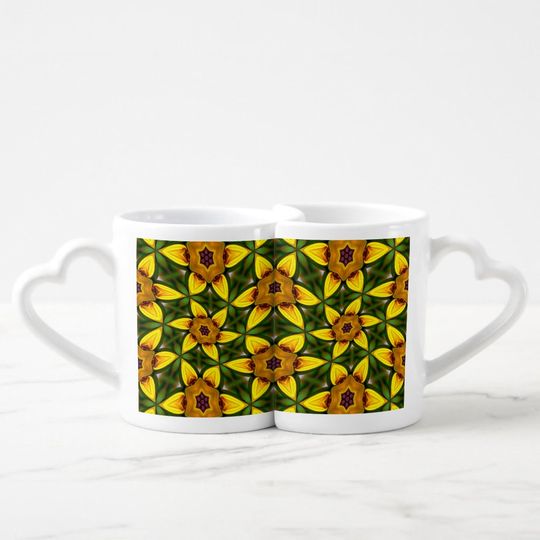 Discover Yellow Sunflower Patterns Coffee Mug Set