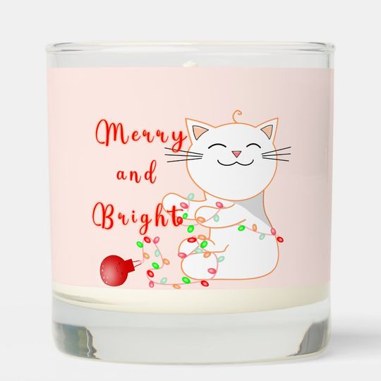 Discover Happy Cat Playing With LED Light Cute  Scented Candle