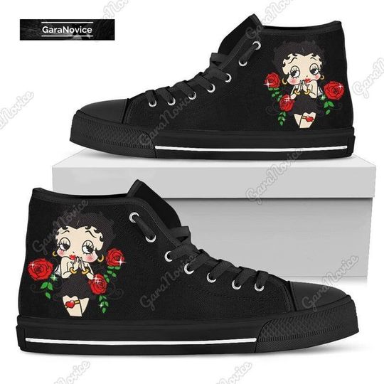 Discover Betty Boop Shoes, Betty Boop With Roes High Top Shoes