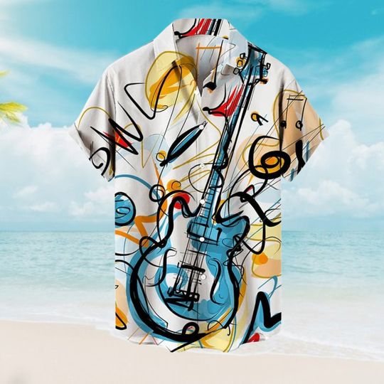 Discover Men's Printed Hawaiian Shirt Casual Lapel Short-Sleeved Trendy Hawaiian Shirt