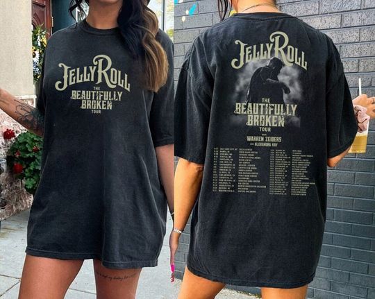 Discover Jelly Roll The Beautifully Broken Tour 2024 Shirt, Jelly Roll 2024 Concert Shirt