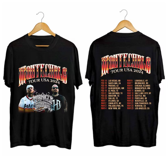 Discover Tornillo Montecarlo Tour Usa 2024 Shirt, Rapper Tornillo 2024 Concert Shirt