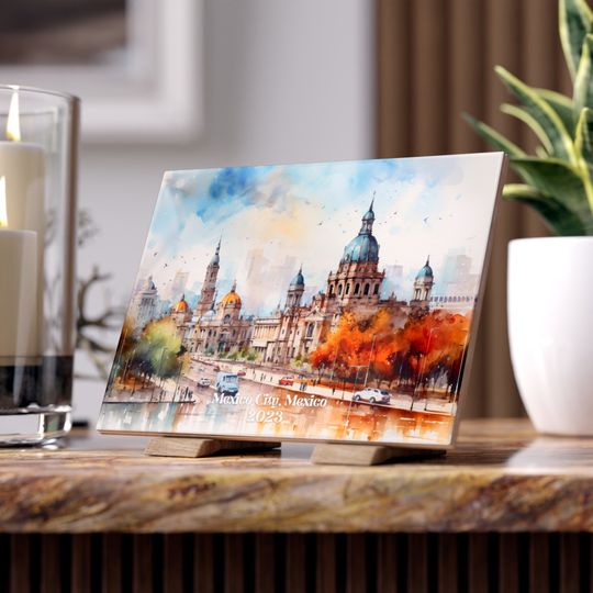 Discover Mexico City Skyline Art Ceramic Photo Tile
