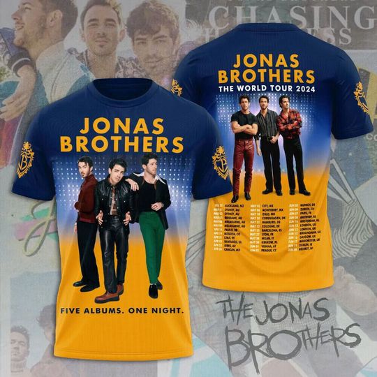 Discover Jonas Brothers 3D Shirt, Jonas Brothers 2024 Shirt