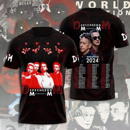 Discover Depeche Mode Band World Tour 2024 3D T-Shirt Gift For Fans