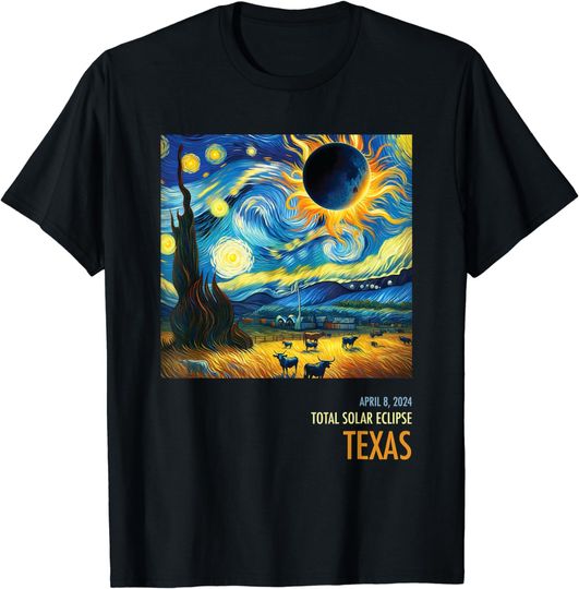 Discover Total Solar Eclipse 2024 Texas T-Shirt