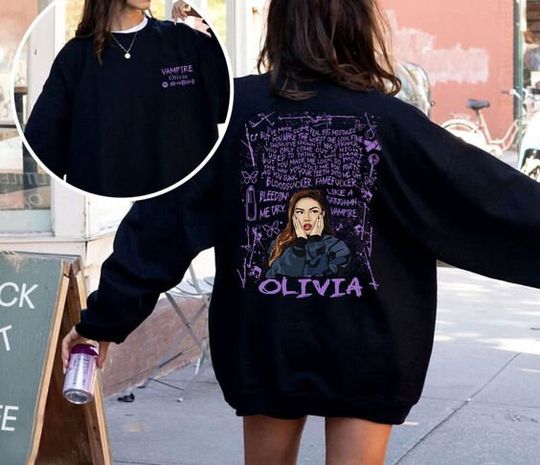 Discover Vintage Vampire Lyrics Guts Album Olivia Rodrigo Sweatshirt