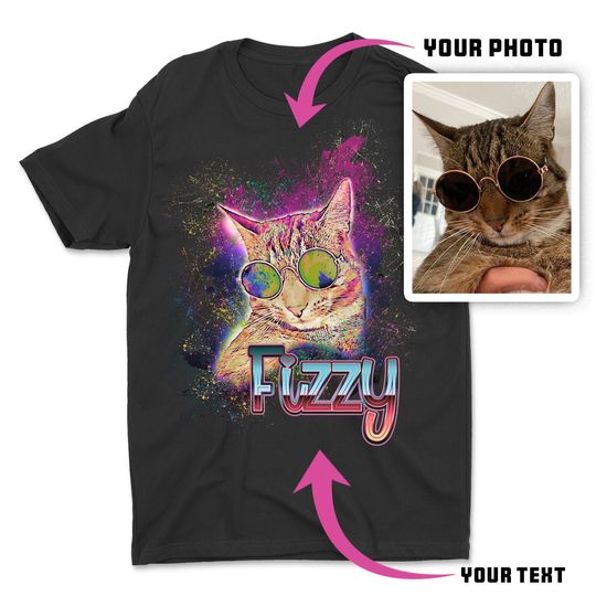 Discover Custom Space Watercolor - PET PORTRAIT SHIRT