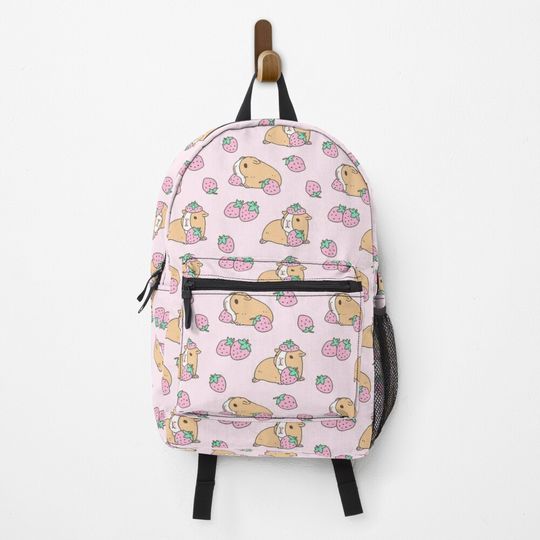 Discover Pink Guinea Pig and Strawberry Pattern  Backpack