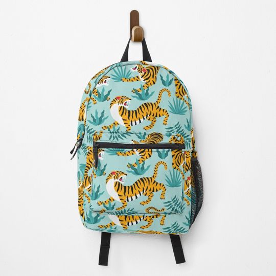 Discover Tigers and tropical leaves Backpack